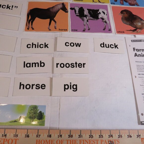 Farm Animals POCKET CHART complete set LAMINATED Scholastic - Picture 8 of 11
